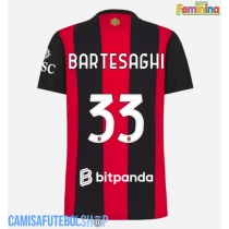 Camisa de time de futebol AC Milan Davide Bartesaghi #33 Replicas 1º Equipamento Feminina 2026-27 Manga Curta
